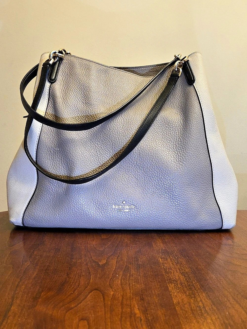 Kate Spade Shoulder Bag in Gray/Taupe and Winter White, gently used